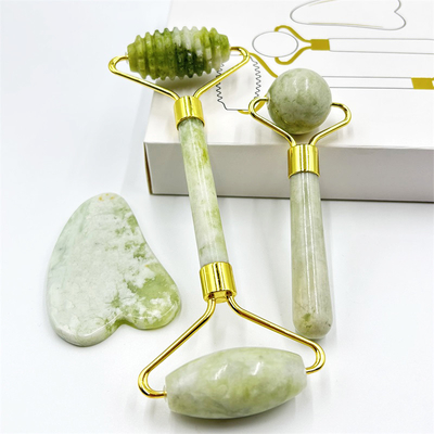 Домашний нефритовый ролик с натуральным камнем Xiuyan Beauty Green Face Ice Roller и специальным ящиком