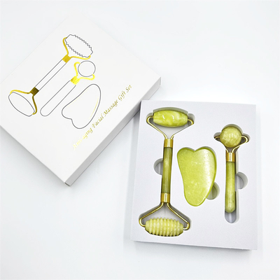 Домашний нефритовый ролик с натуральным камнем Xiuyan Beauty Green Face Ice Roller и специальным ящиком