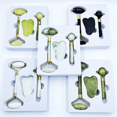 Домашний нефритовый ролик с натуральным камнем Xiuyan Beauty Green Face Ice Roller и специальным ящиком