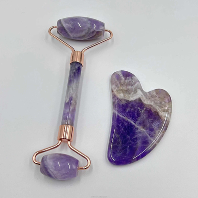 100% натуральный Xiuyan Stone Jade Roller Gua Sha Set для лифтинга лица и натягивания кожи