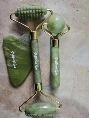 2024 Двойная голова Xiuyan Stone Jade Roller и Gua Sha Set для ухода за кожей водонепроницаемая Да